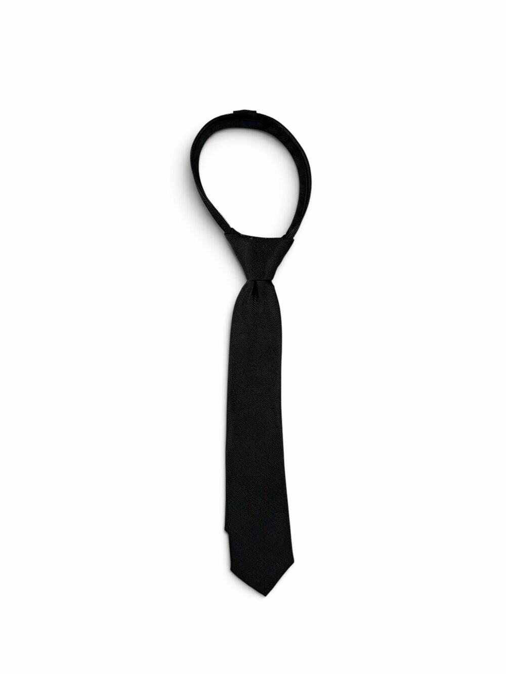 Cat & Jack Boys Zip Necktie Solid Black Adjustable Size Small/Medium